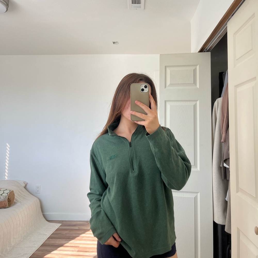 Vintage Adidas Musco fleece jacket in forest green.